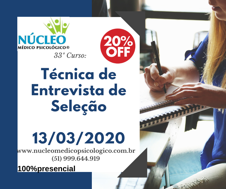 33º Curso: Técnicas de Entrevista para Seleção - 20% OFF