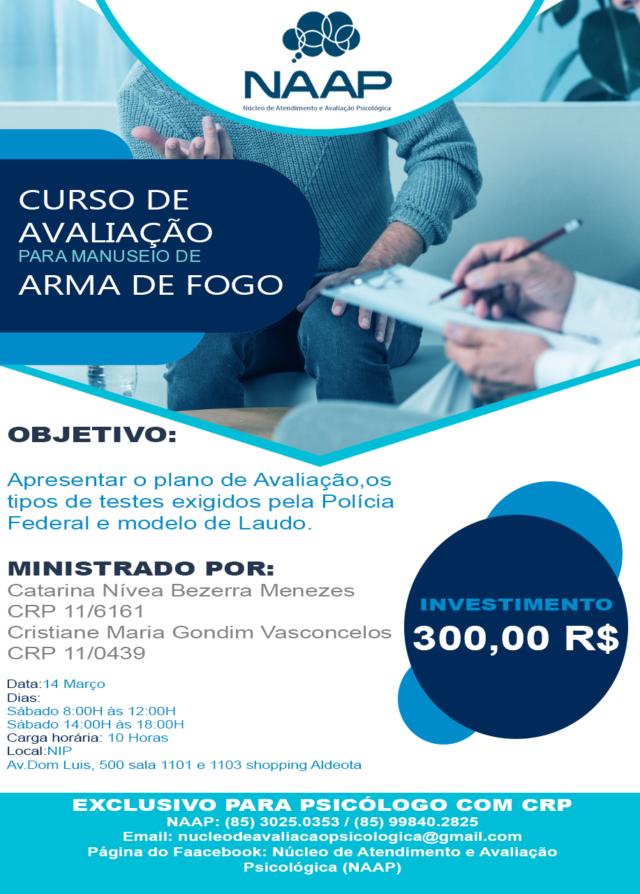 CURSO DE AVALIAÇÃO PARA MANUSEIO DE ARMA DE FOGO