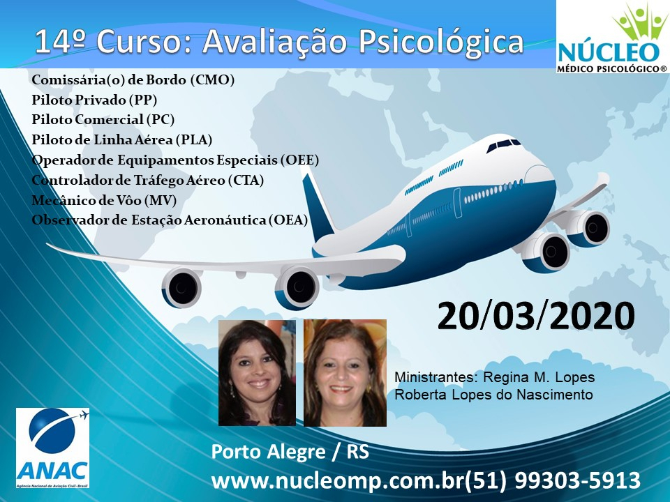 14º Curso: Avaliação Psicológica para Pilotos e Comissários de Bordo
