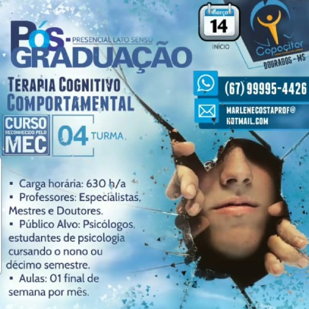 PÓS GRADUAÇÃO EM TERAPIA COGNITIVO COMPORTAMENTAL