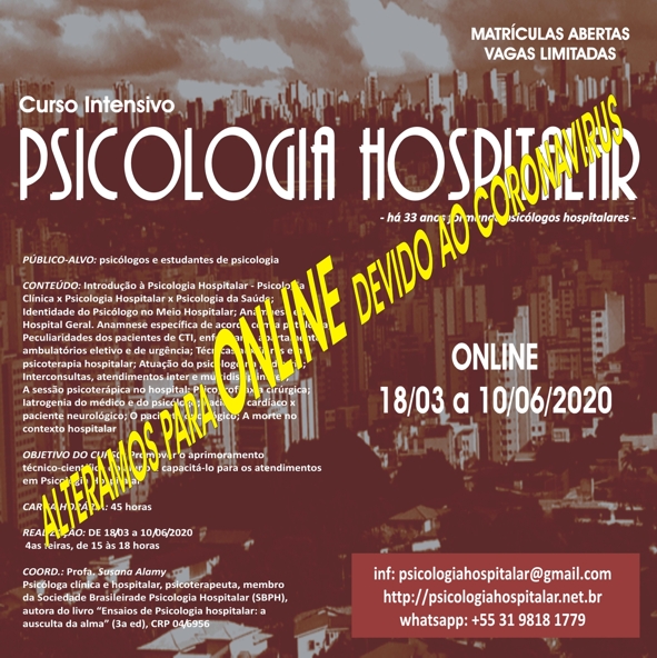 Curso Intensivo de Psicologia Hospitalar ONLINE