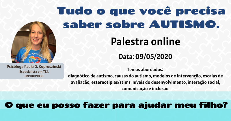 PALESTRA SOBRE AUTISMO - ONLINE