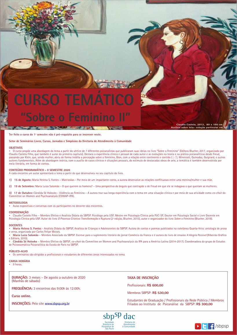 CURSO TEMÁTICO "SOBRE O FEMININO II" ONLINE