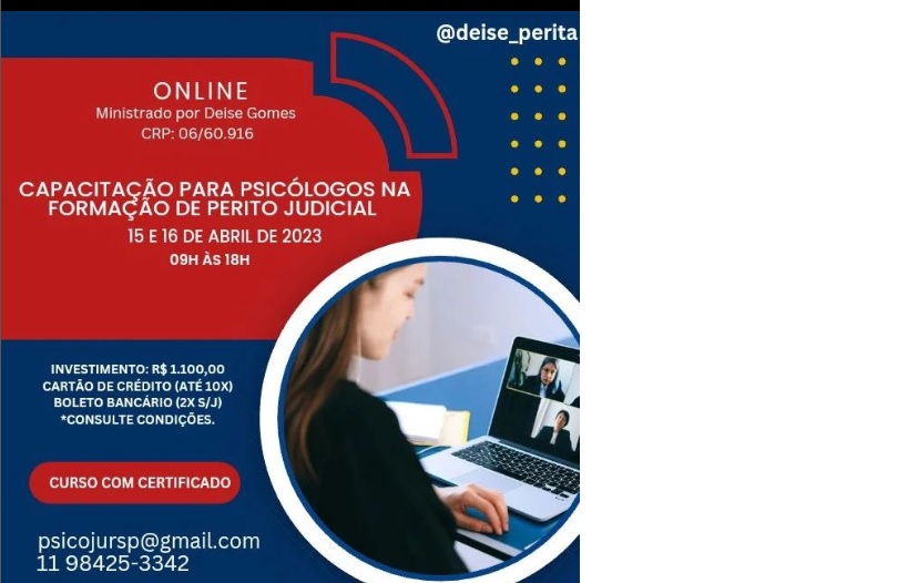 Capacitação e Qualificação de Psicólogos e estudantes de Psicologia (último ano) para atuar como Perito Judicial