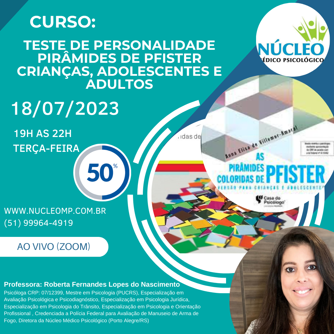 32º Curso: Teste Pirâmides Coloridas de Pfister Crianças, Adolescentes e Adultos (AO VIVO PELO ZOOM)
