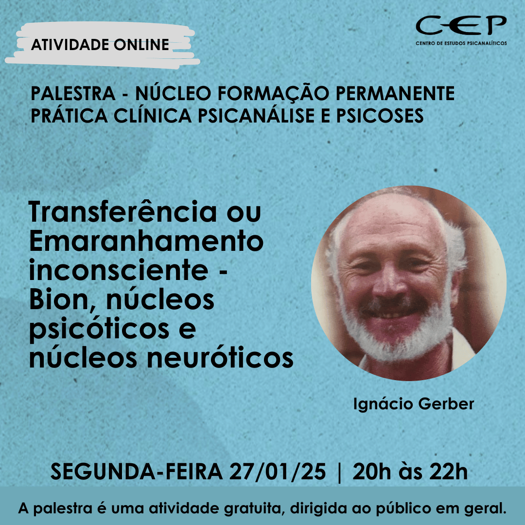 ATIVIDADE GRATUITA - Palestra: Transferência ou emaranhamento inconsciente