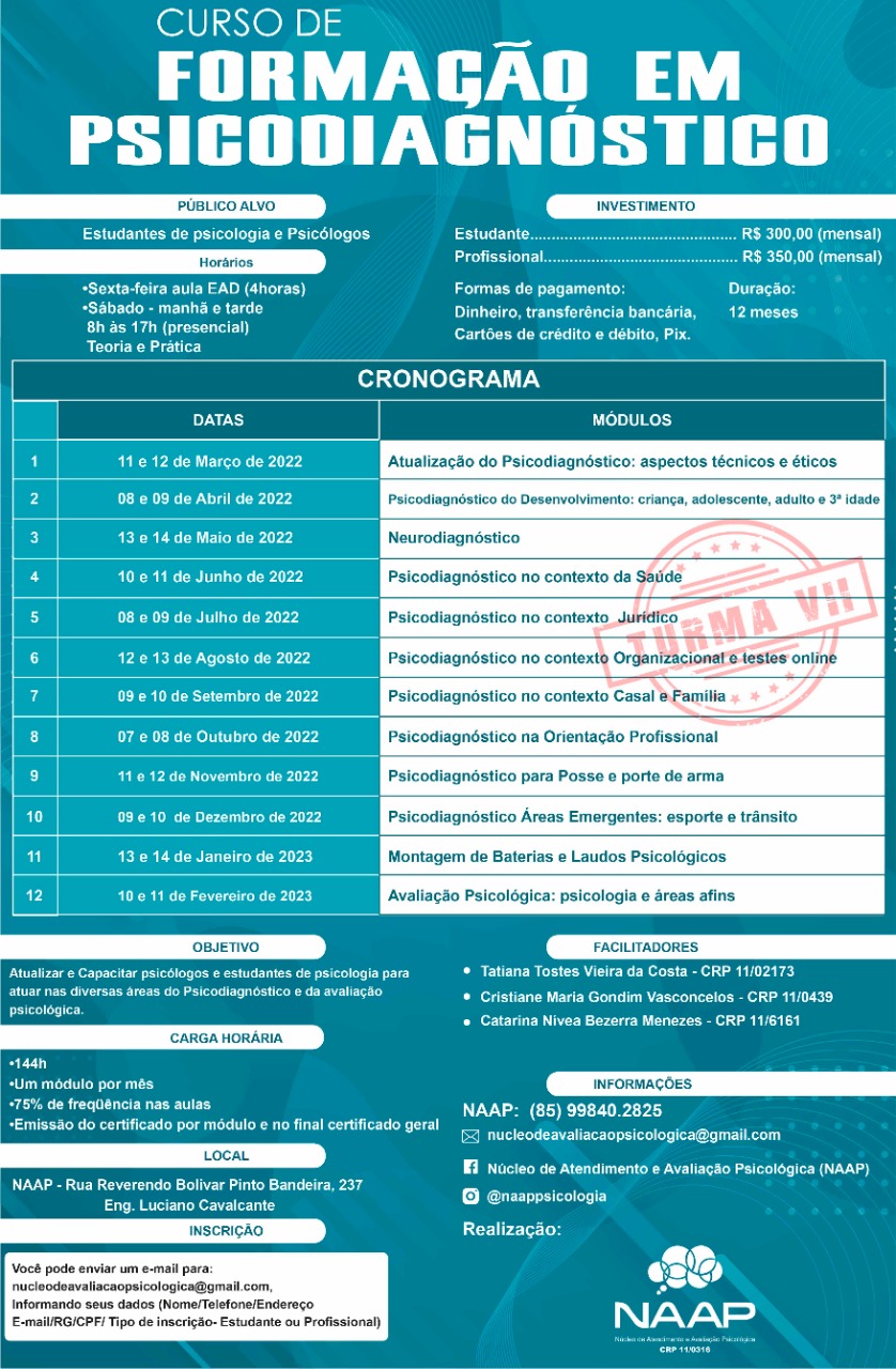 Curso- Formação em Psicodiagnóstico