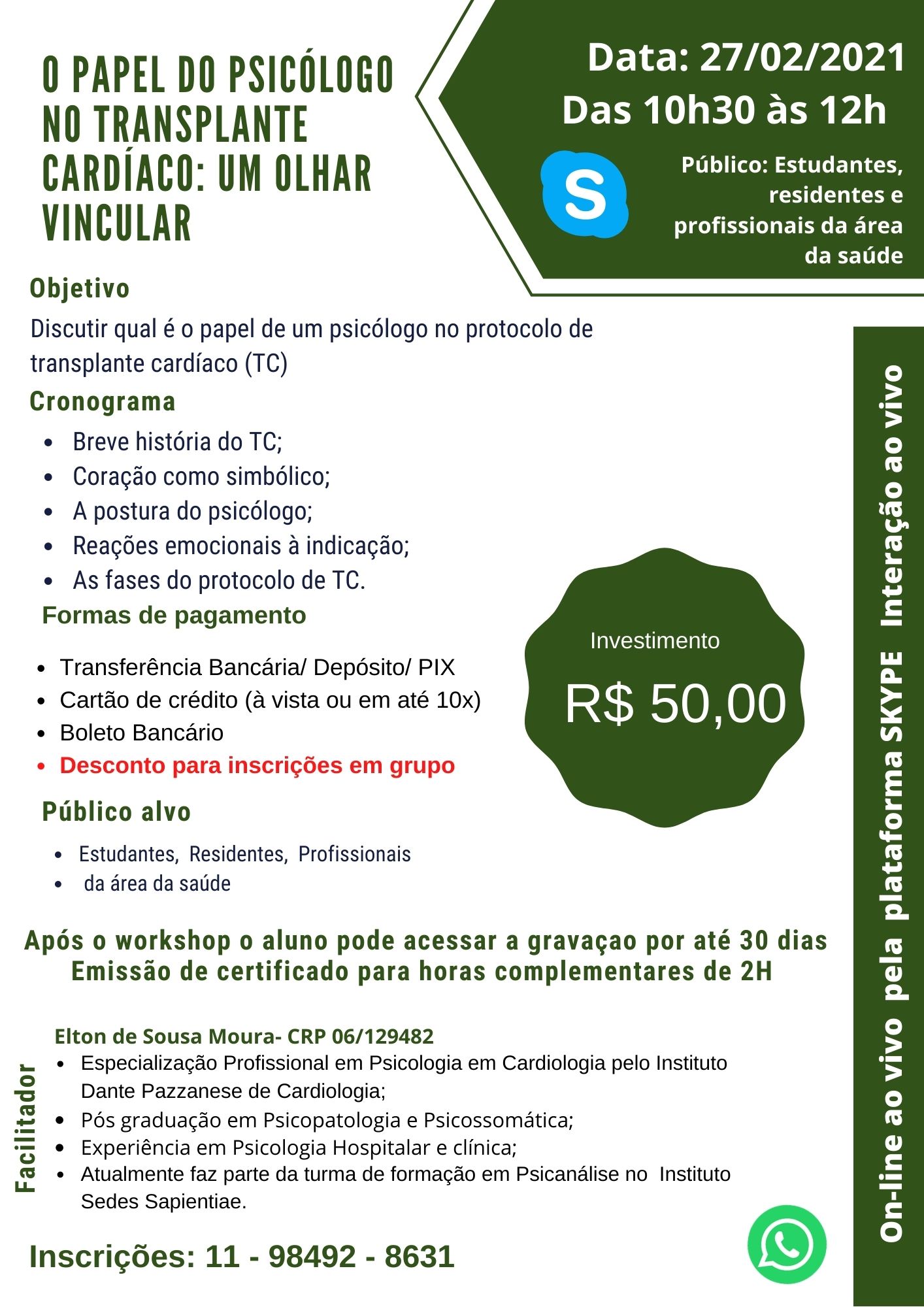 O PAPEL DO PSICÓLOGO NO TRANSPLANTE CARDÍACO: UM OLHAR VINCULAR