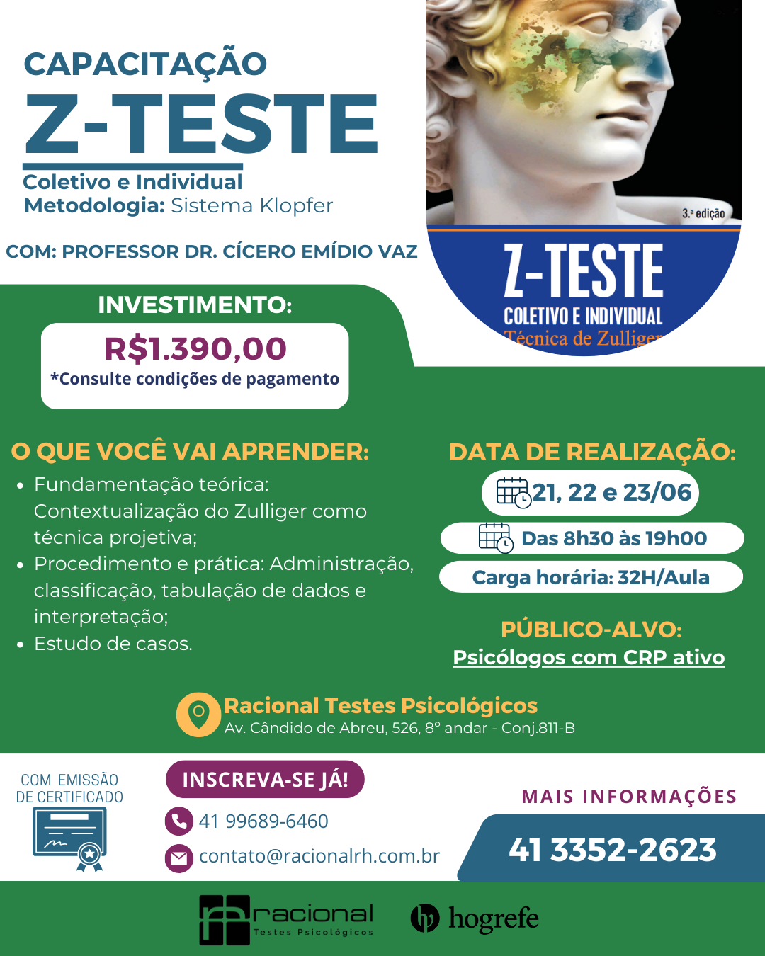 Capacitação Z-teste coletivo e individual (Sistema Klopfer) com professor Dr. Cícero Emídio Vaz