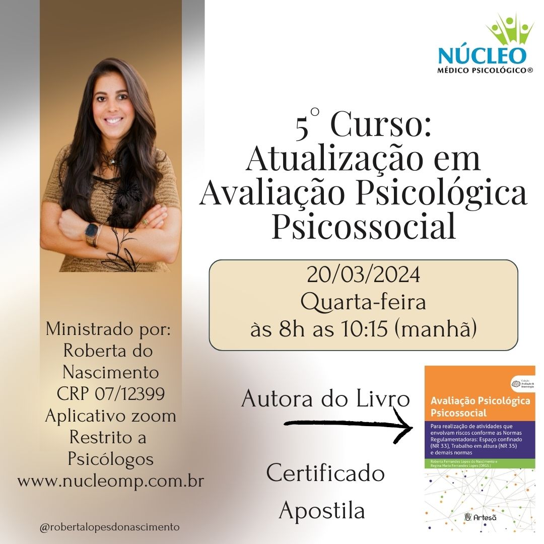 Curso: Atualização em Avaliação Psicológica Psicossocial