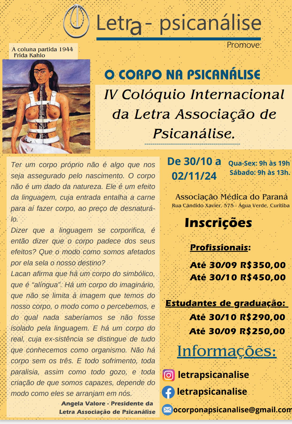 IV Colóquio Internacional da Letra "O Corpo na Psicanálise"