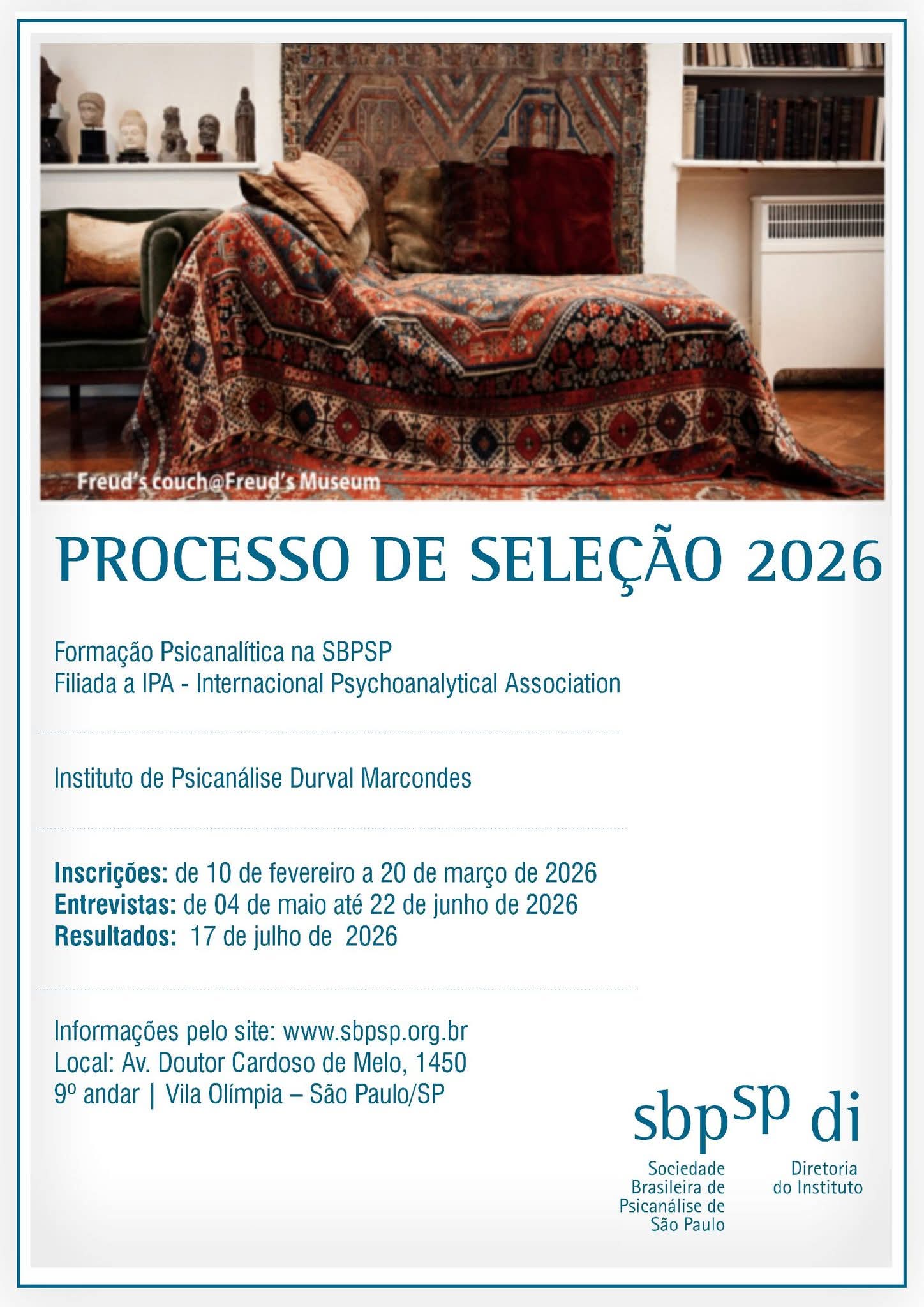 Processo de seleção 2026 para curso de forma&ccedil;&atilde;o SBPSP