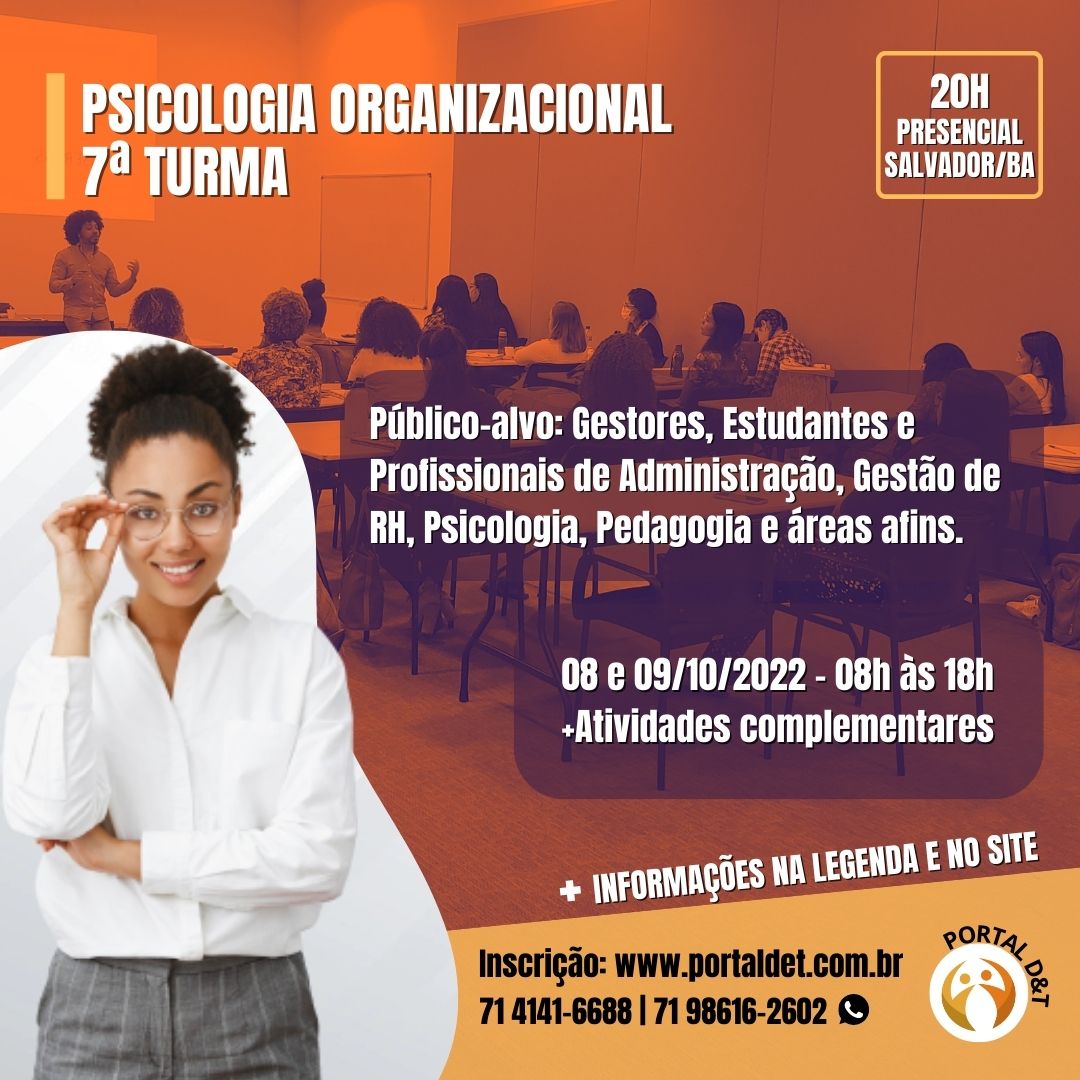 Curso: Psicologia Organizacional - 7ª Turma | Presencial