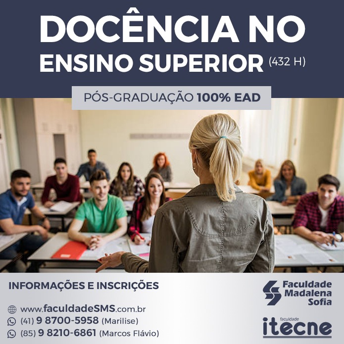 Pós em  Docência no Ensino Superior 100% Online