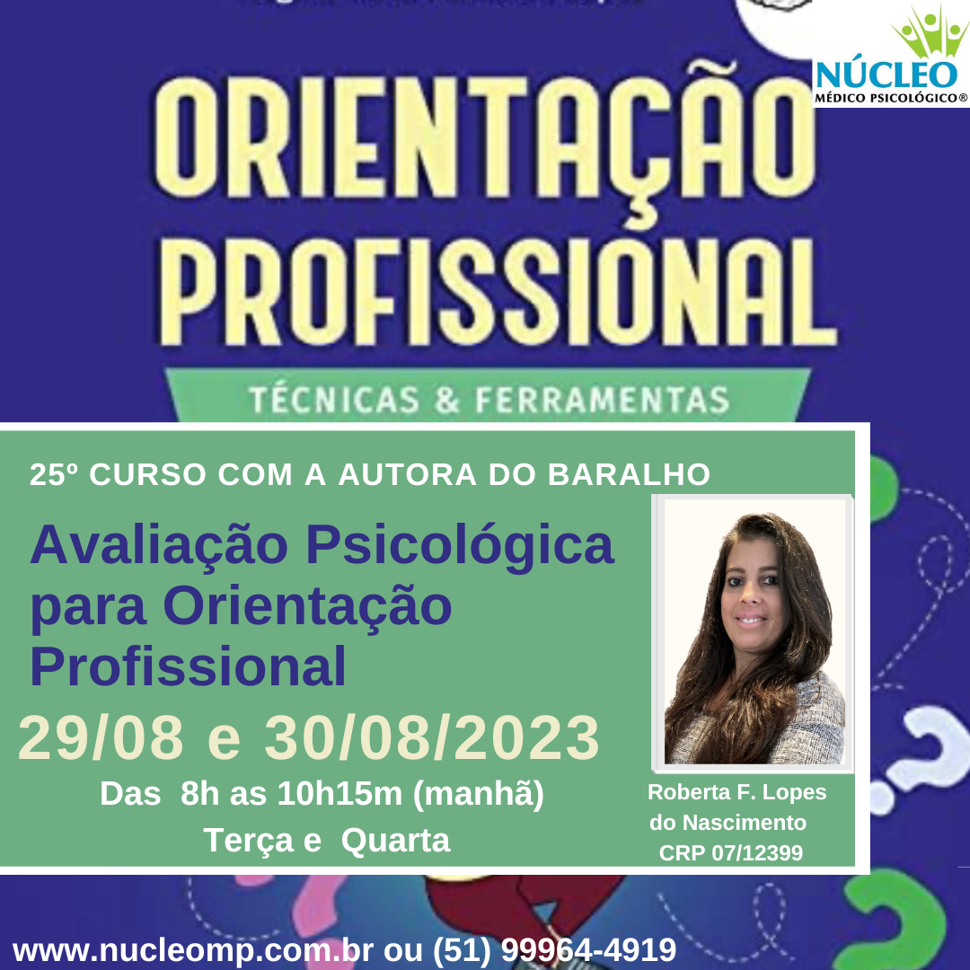 25º Curso: Avaliação Psicológica Orientação Profissional (vocacional) - Transmissão ao vivo
