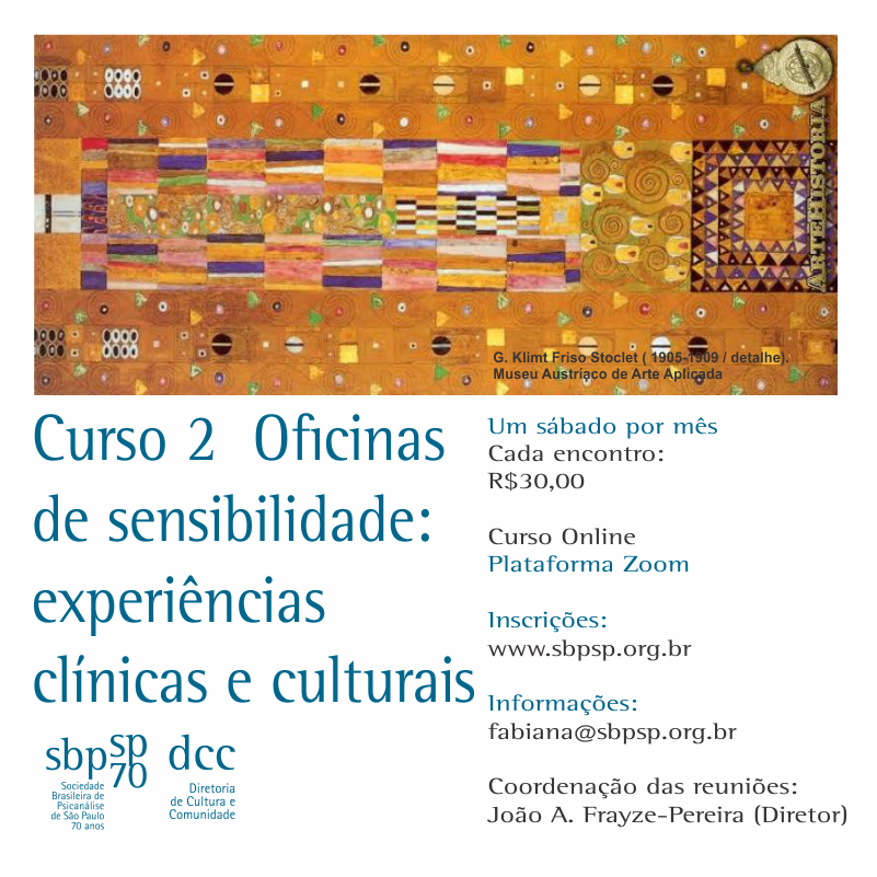 Curso 2 Oficinas de sensibilidade: experiências clínicas e culturais