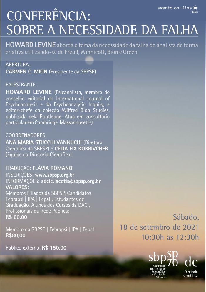 CONFERÊNCIA: SOBRE A NECESSIDADE DA FALHA