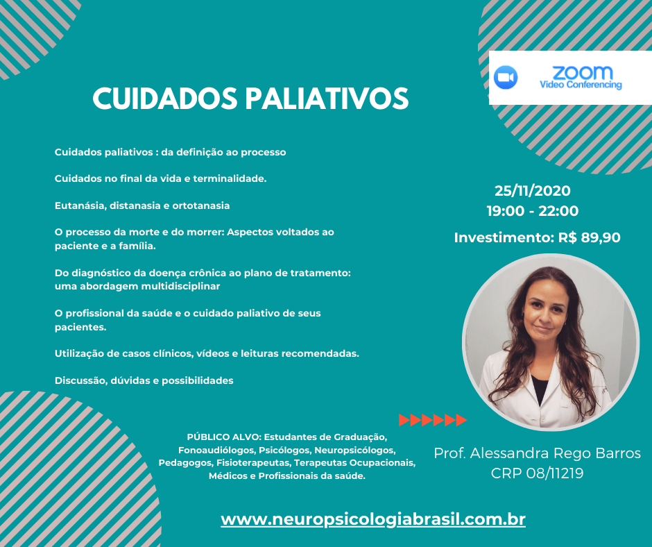 CUIDADOS PALIATIVOS NA SAÚDE DO IDOSO​ - NEUROPSICOLOGIA BRASIL