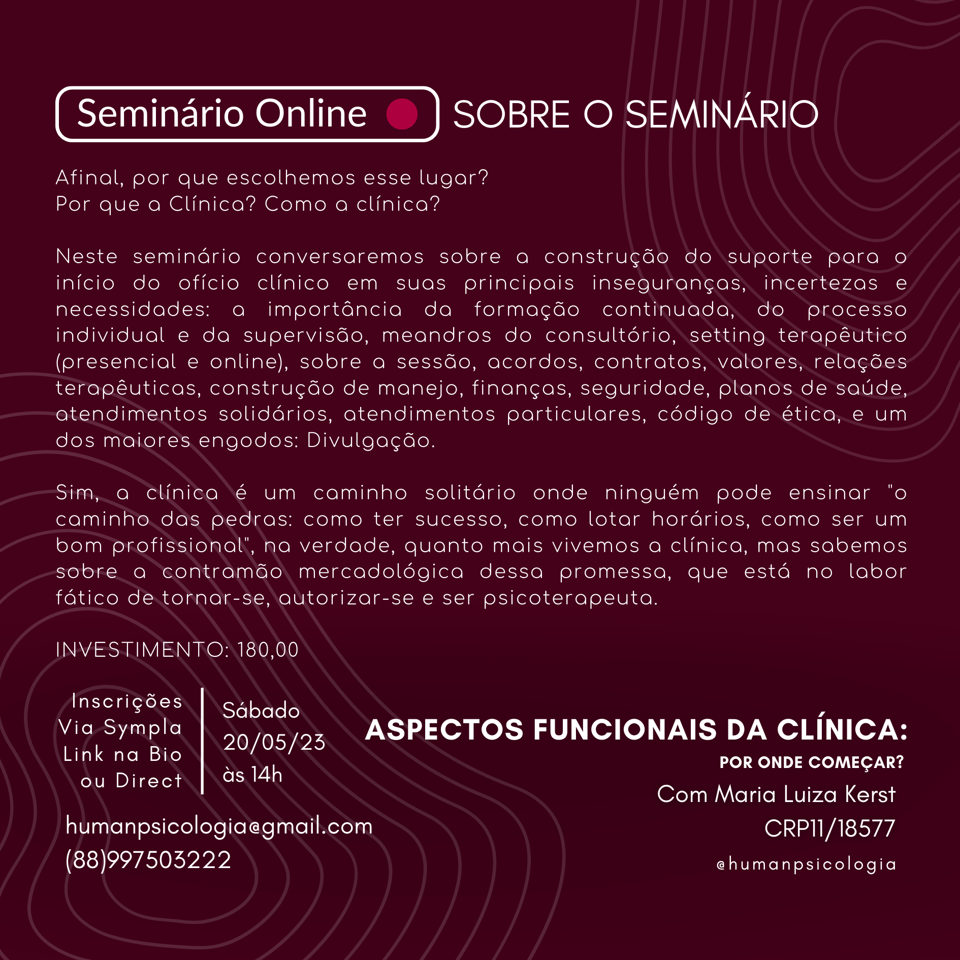 Seminário Online - Aspectos Funcionais da Clínica: Por onde começar?