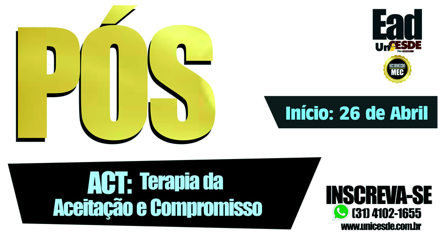 Pós graduação em ACT - Terapia da Aceitação e Compromisso