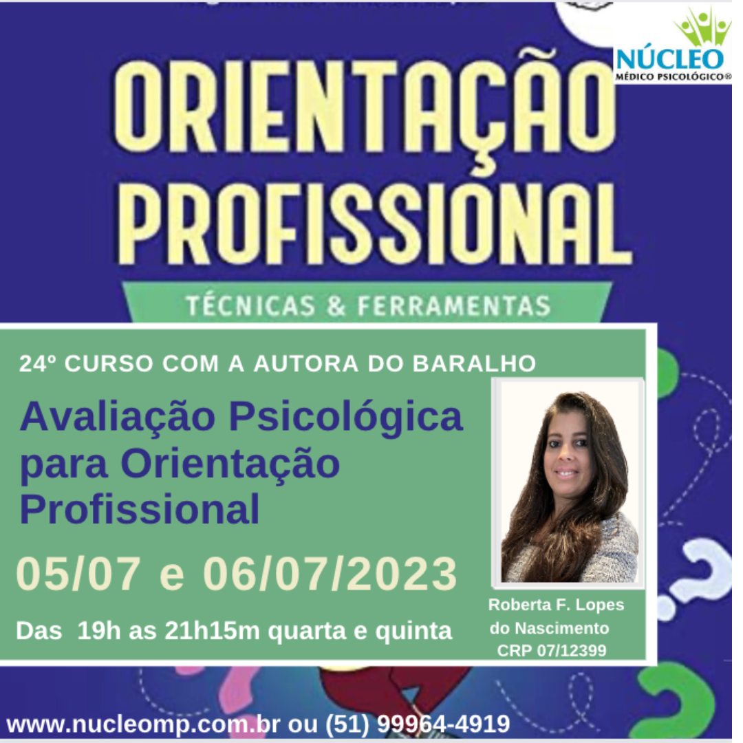 24º Curso: Avaliação Psicológica Orientação Profissional (vocacional) - Transmissão ao vivo